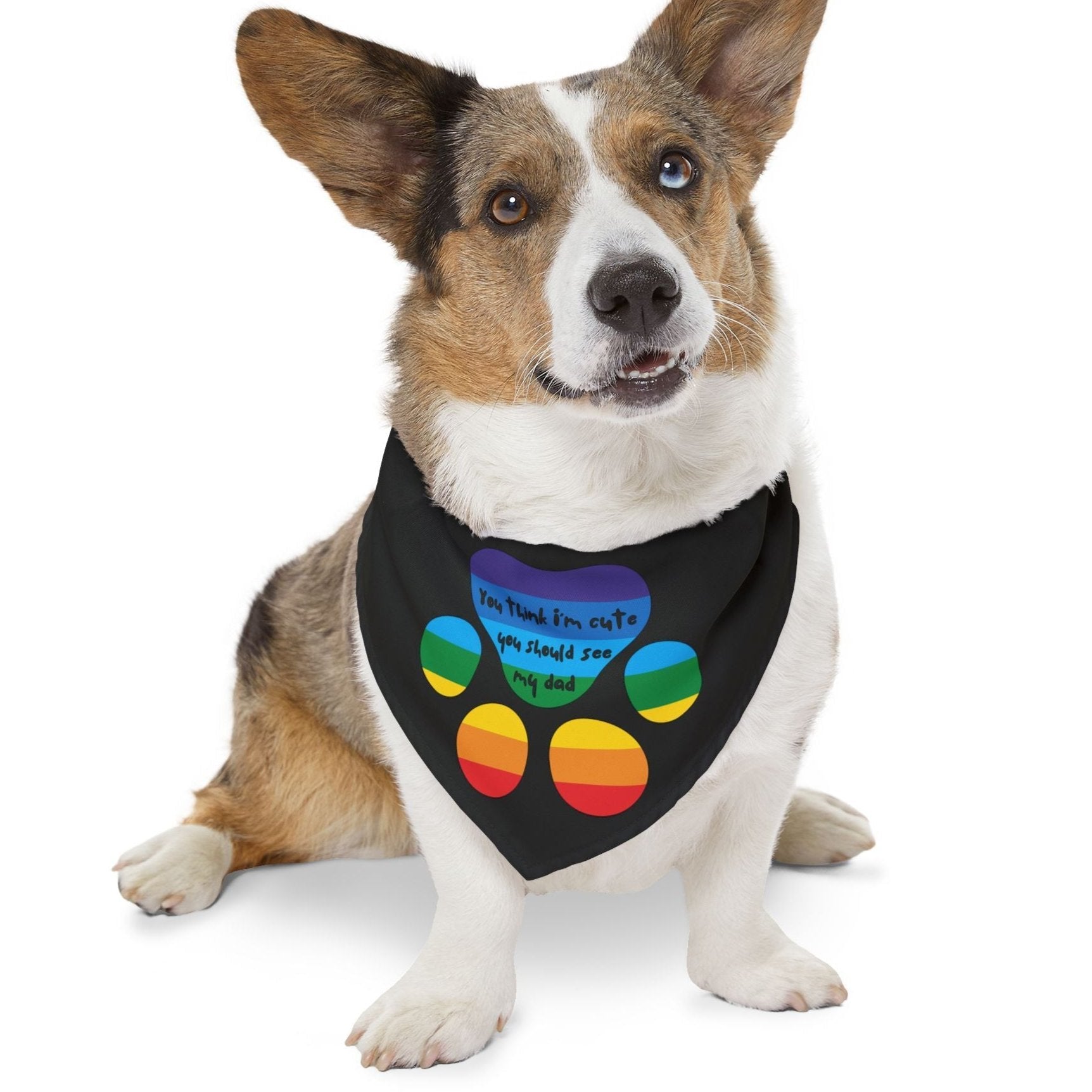You think I'm cute you should see my dad | Pet bandana - Queer Energy